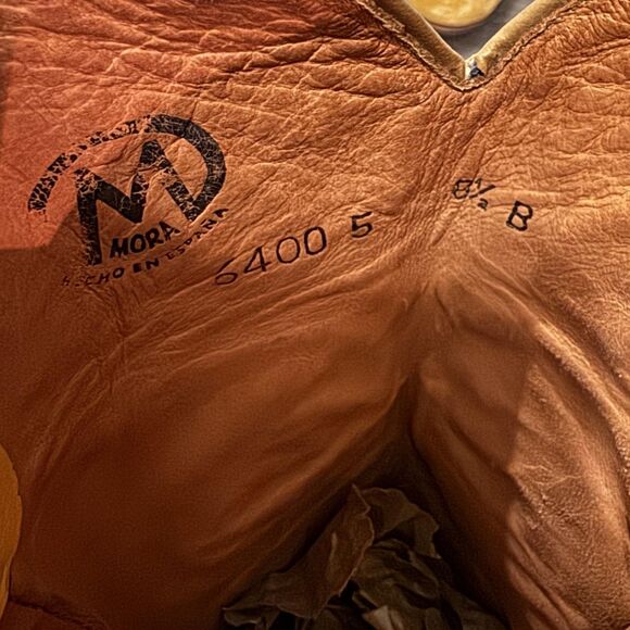 Tony Mora Cowboy Boots Yellow Tall Western Wmns Size 8.5 Stitched Leather 6400 5 - Picture 5 of 12